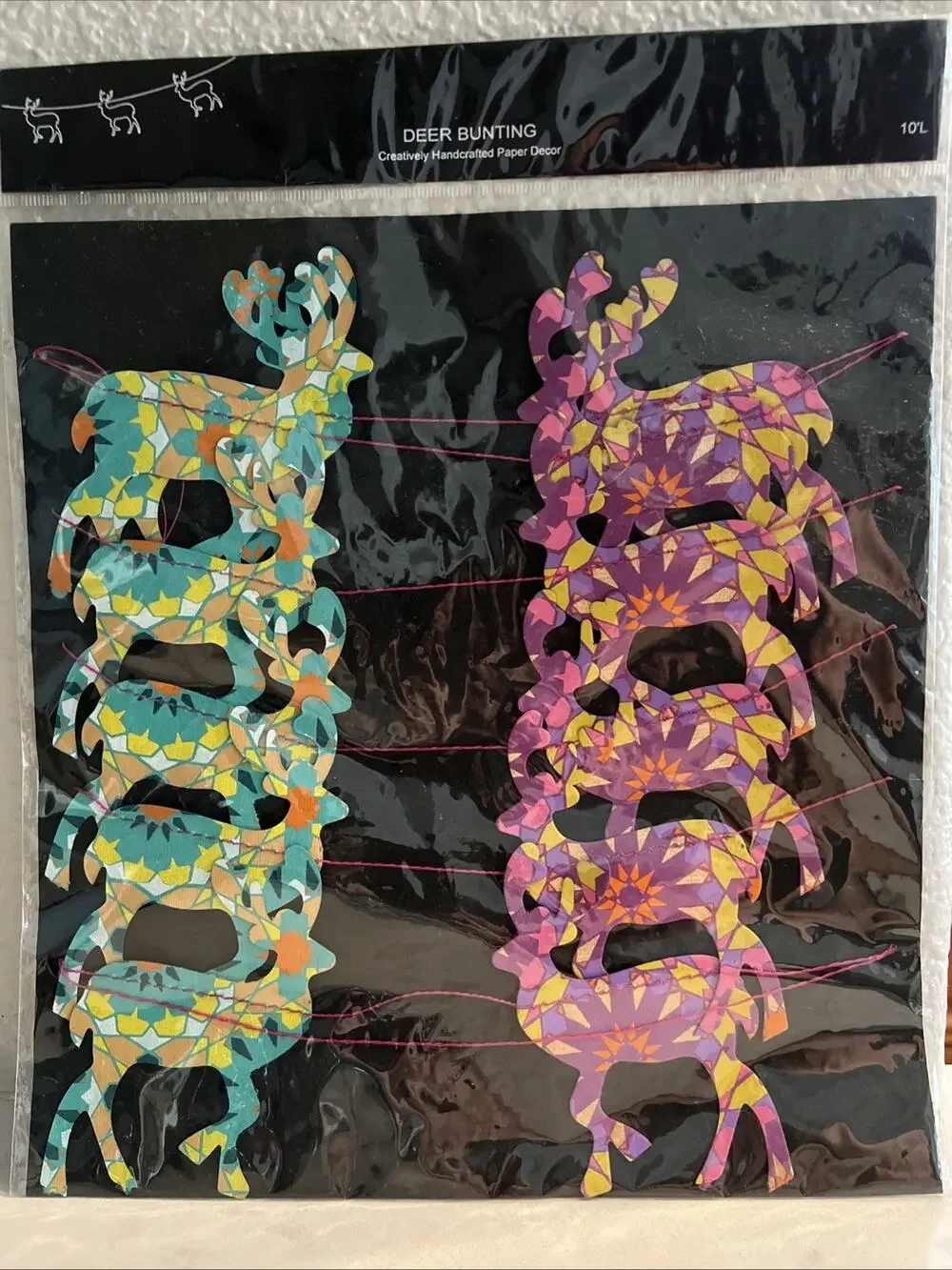 NEW Deer Bunting Banner Garland Colorful Decor 10' Party Home Gift Birthday